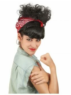 Perruque Rétro Avec Foulard
