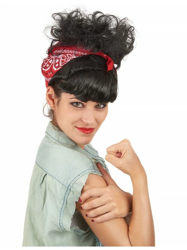 Perruque Rétro Avec Foulard 1 Perruque Rétro Avec Foulard