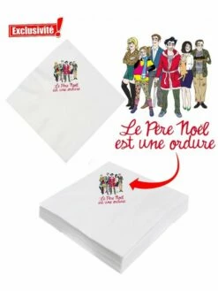 20 Serviettes Le Père Noël Est Une Ordure